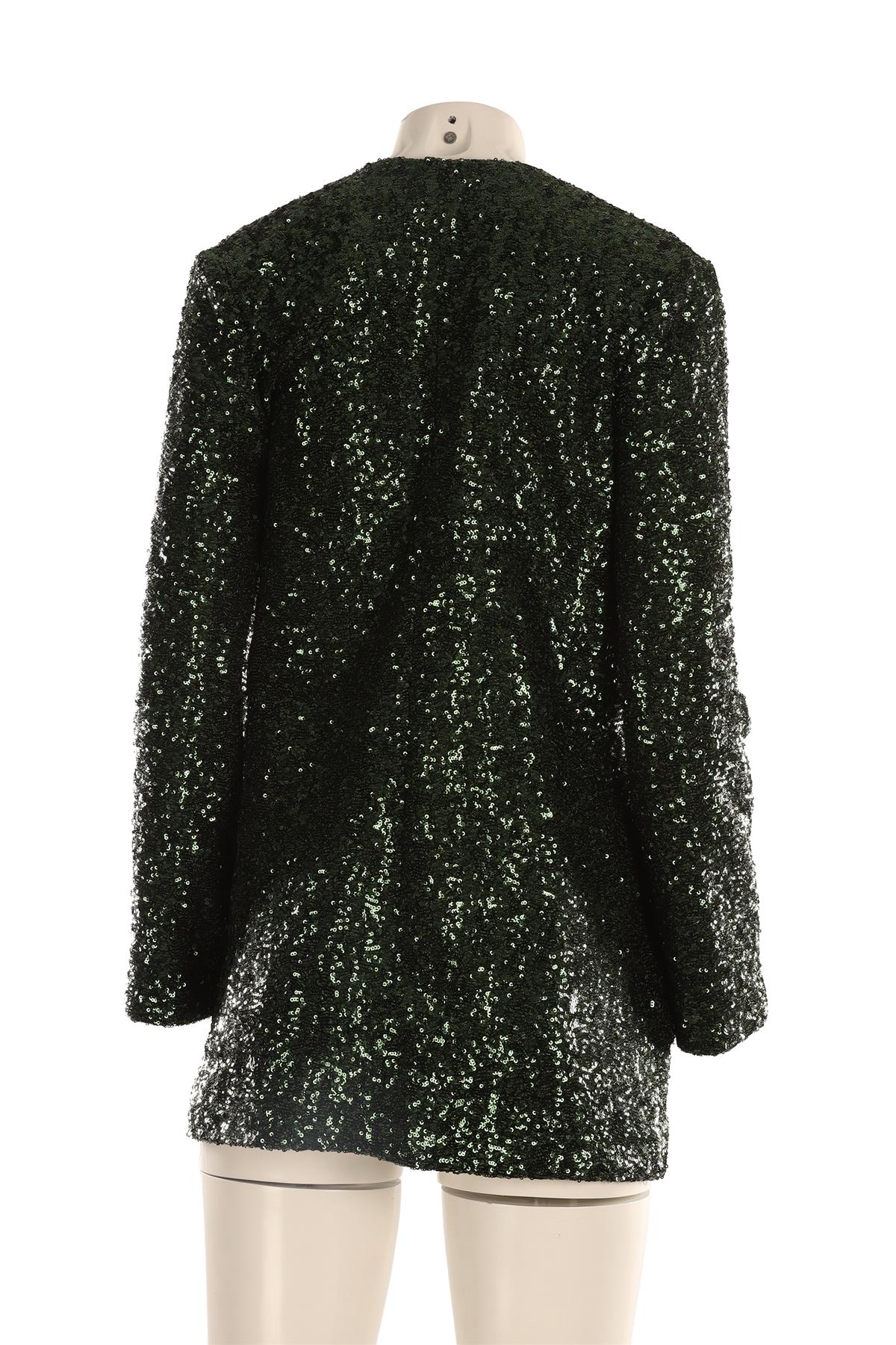 JULIE DE LIBRAN GREEN SEQUIN JACKET FR 36 UK 8