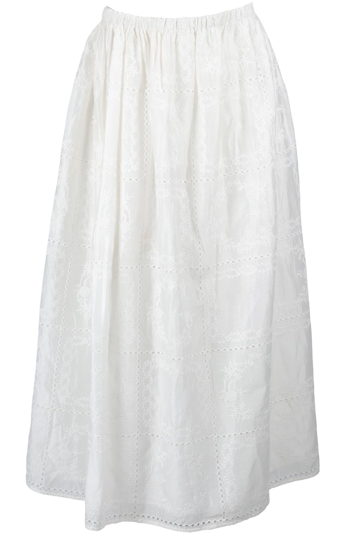 HELSA WHITE COTTON MAXI SKIRT SMALL