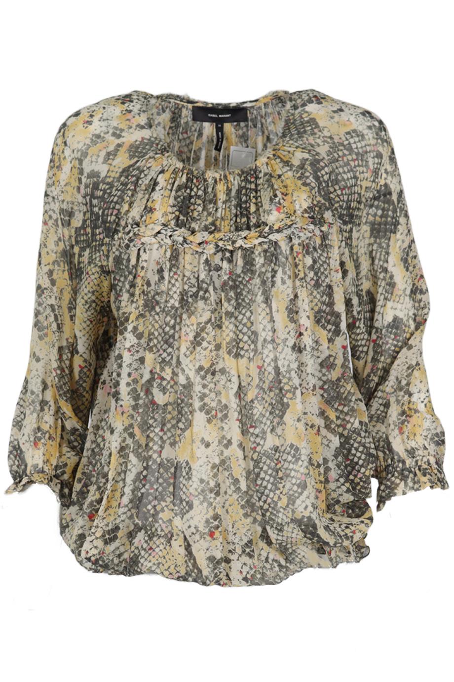 ISABEL MARANT PRINTED SILK TOP FR 36 UK 8