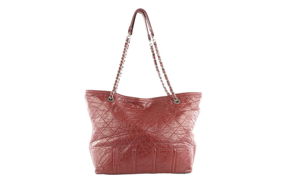 CHANEL BURGUNDY 2009-2010 MOSCOW LEATHER TOTE BAG