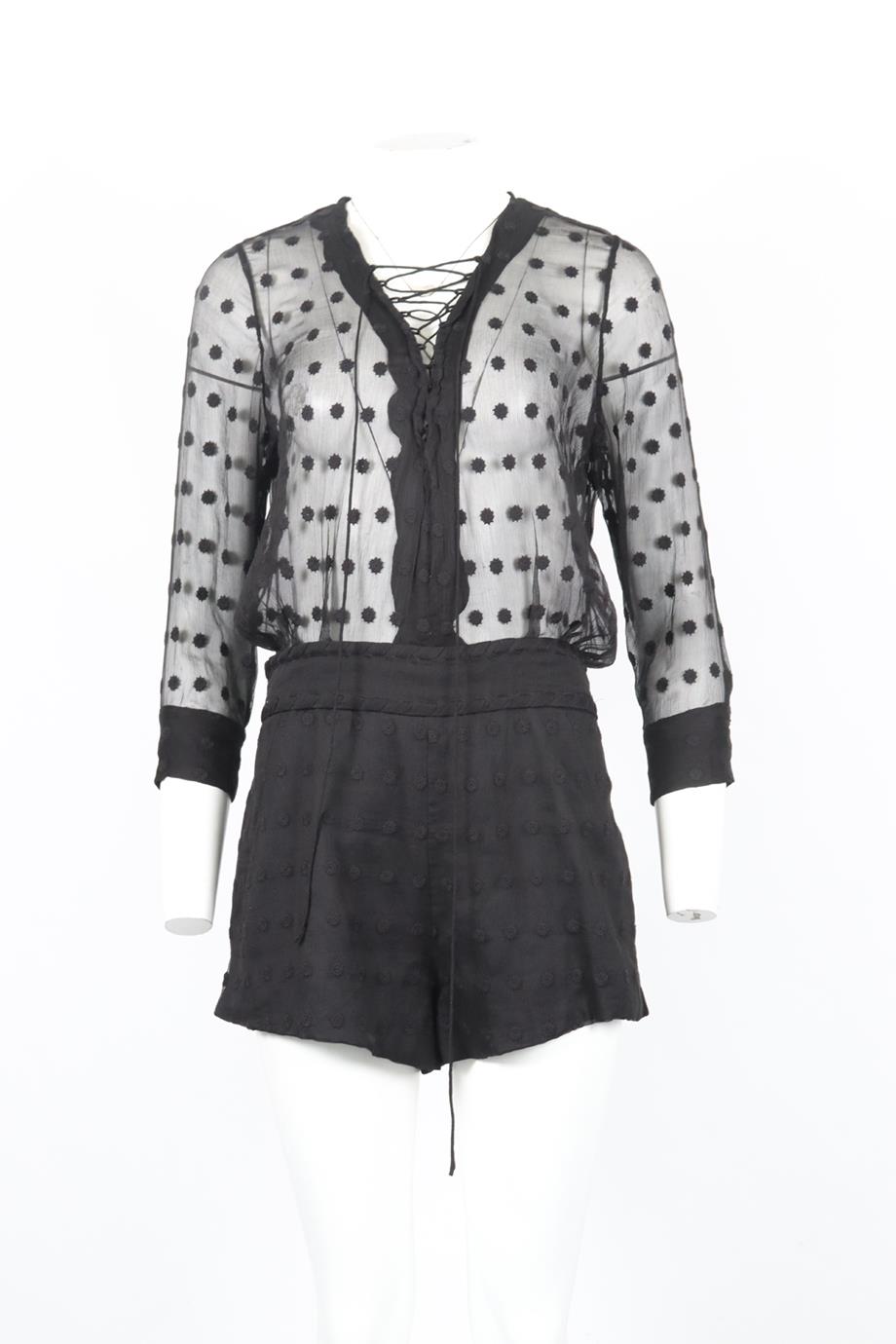 IRO SILK AND COTTON BLEND PLAYSUIT FR 38 UK 10