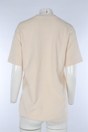 SPORTY & RICH BEIGE COTTON T-SHIRT MEDIUM
