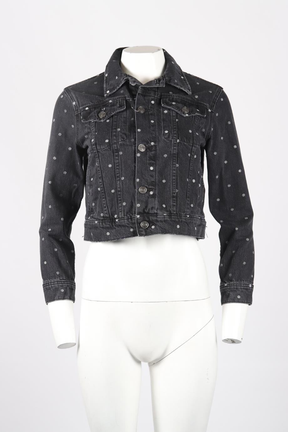 CURRENT/ELLIOTT PRINTED DENIM JACKET US 2 UK 6