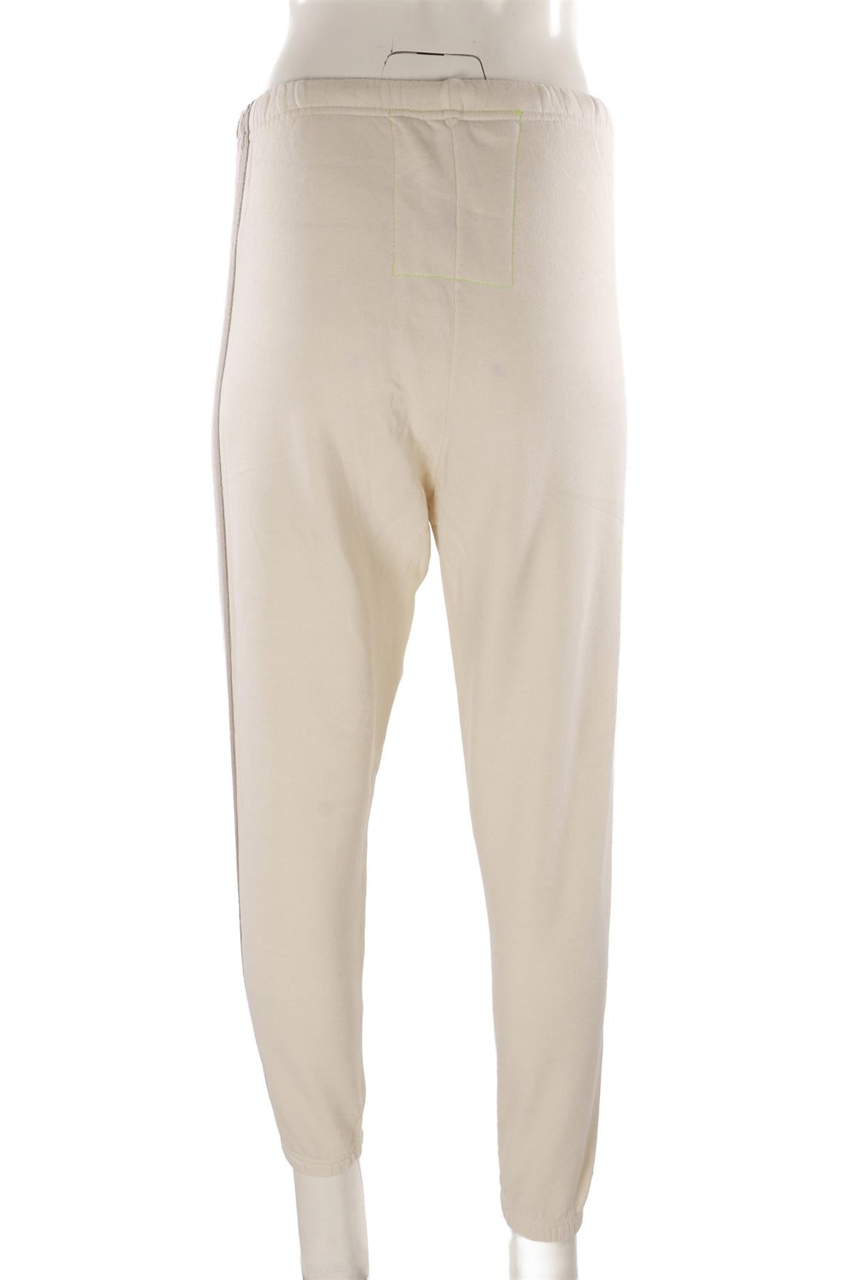 AVIATOR NATION CREAM COTTON TRACK PANTS XSMALL
