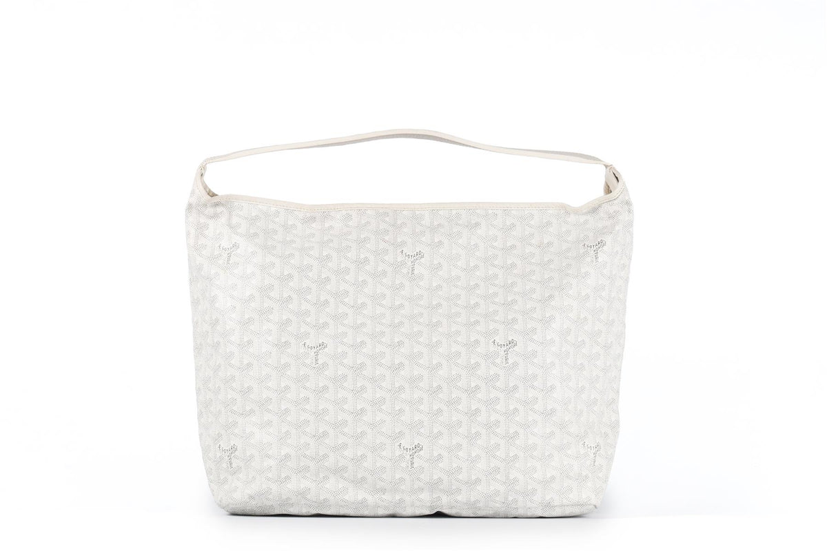 GOYARD WHITE BOHÈME HOBO COATED CANVAS SHOULDER BAG