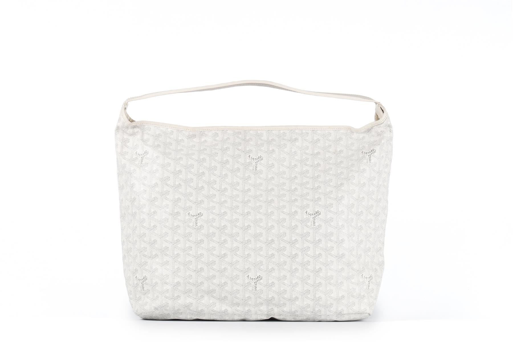 GOYARD WHITE BOHÈME HOBO COATED CANVAS SHOULDER BAG