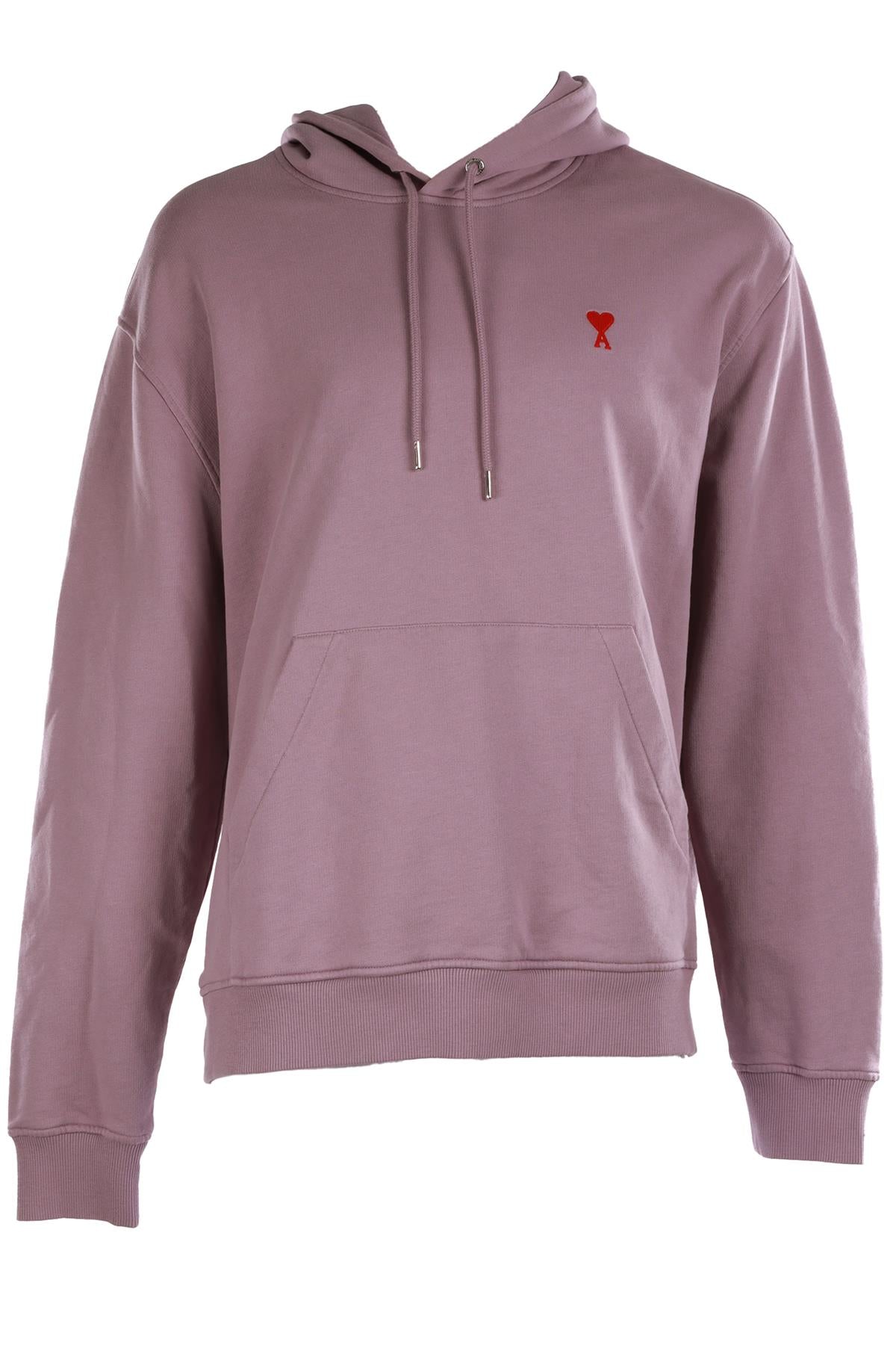 AMI PARIS PURPLE MEN'S COTTON HOODIE XXLARGE