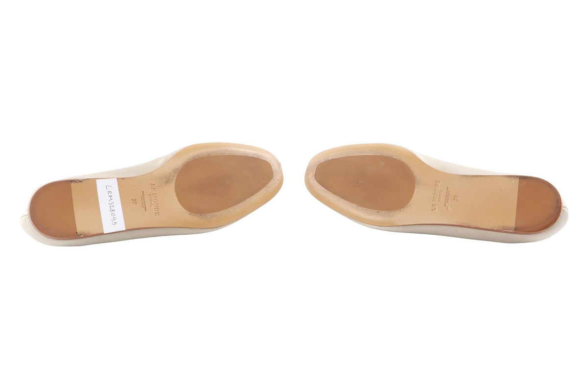 BERYL CREAM SATIN BALLET FLATS