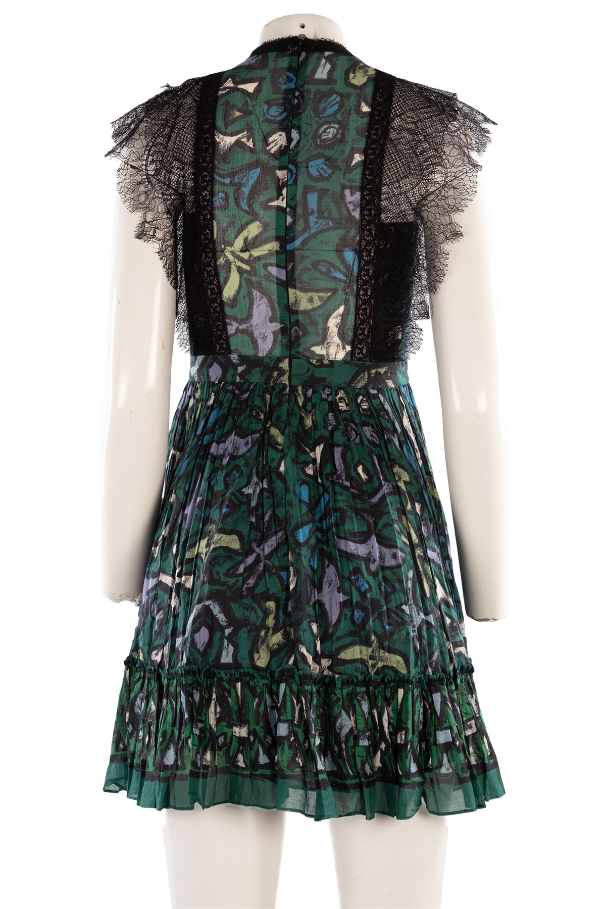 VALENTINO GREEN COTTON MINI DRESS IT 38 UK 6