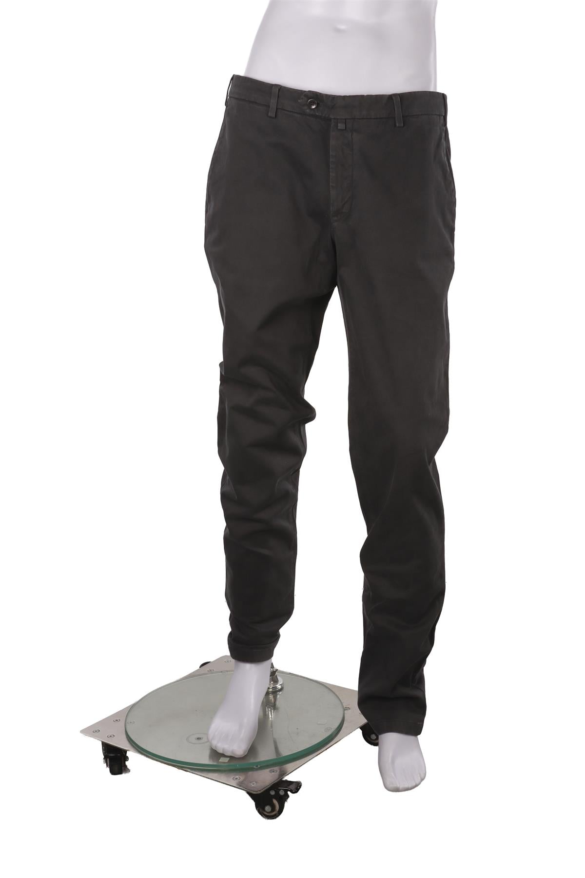 LORO PIANA BLACK MEN'S COTTON STRAIGHT LEG PANTS IT 50 UK 34 FR 42