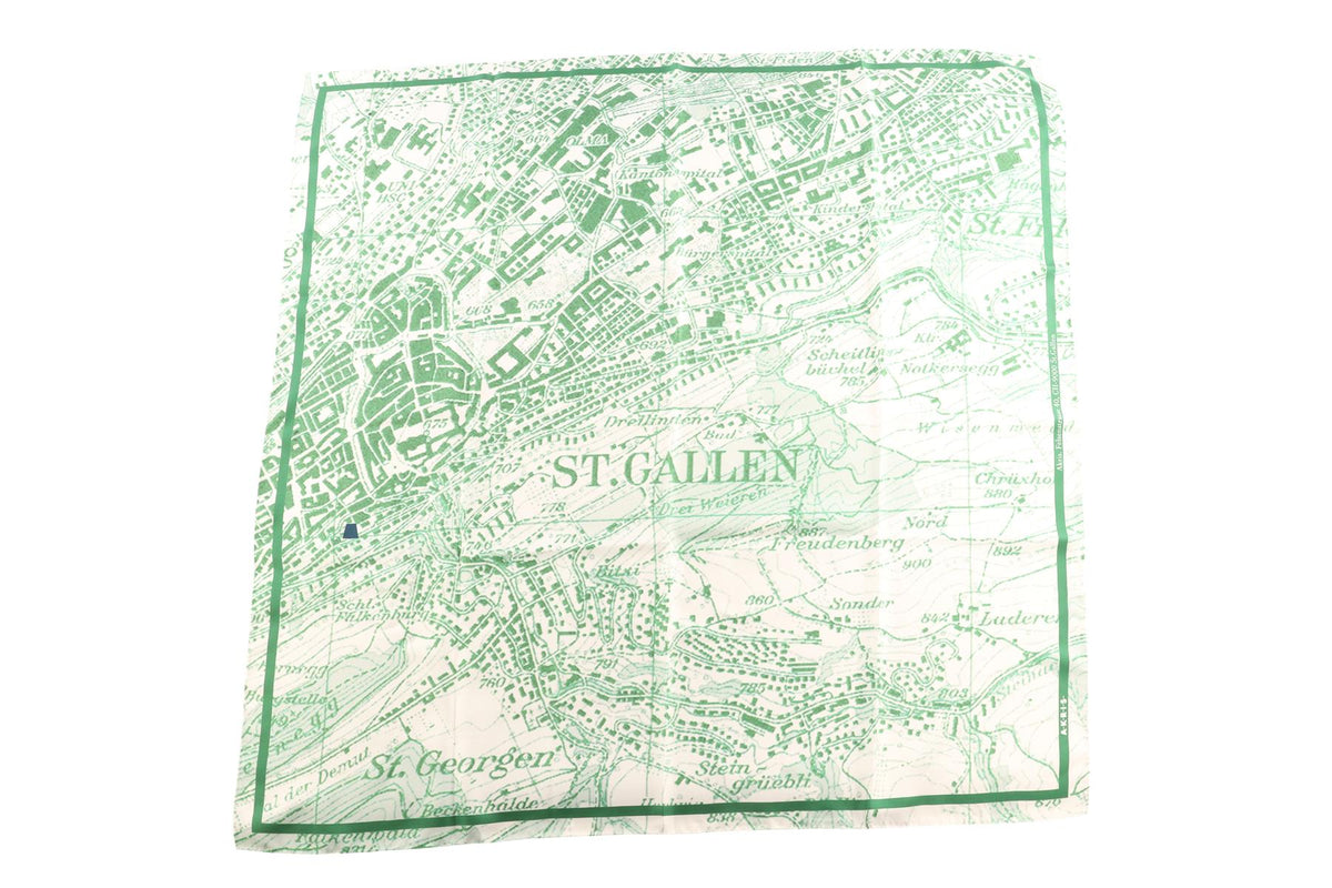 AKRIS GREEN SILK SCARF