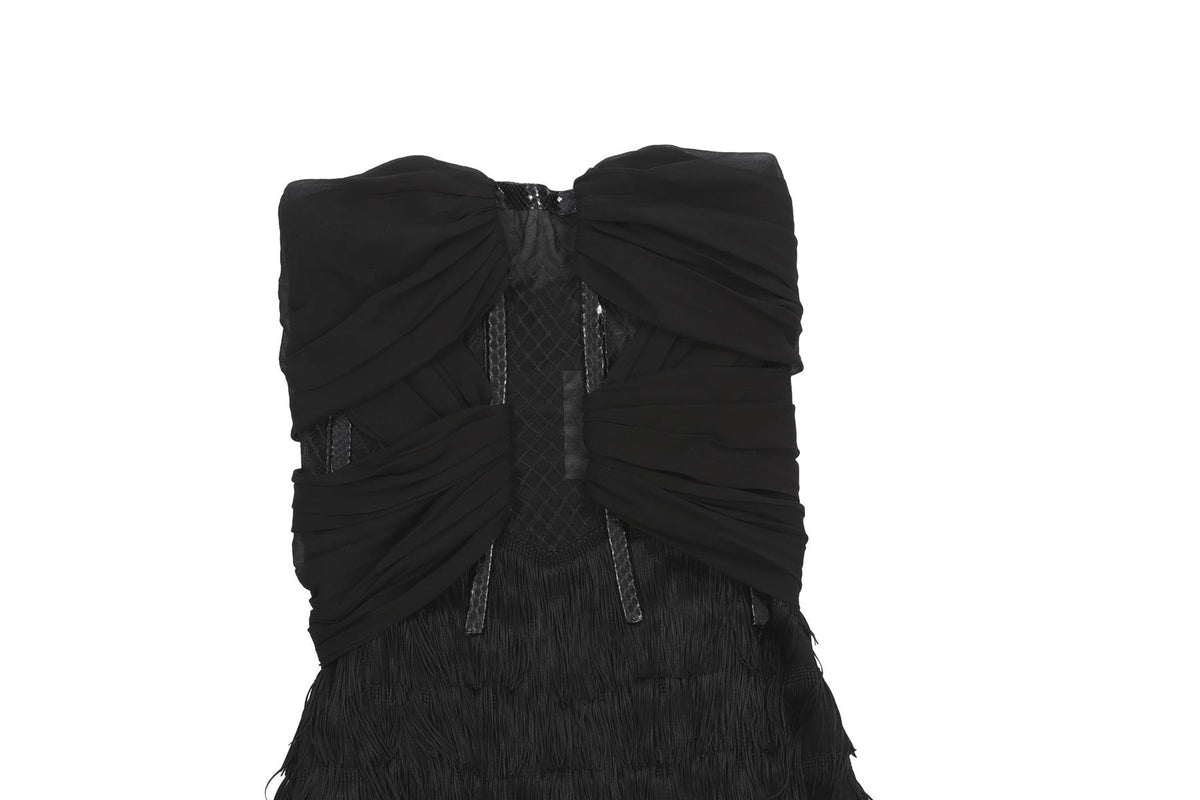 DSQUARED2 BLACK SILK MINI DRESS IT 40 UK 8