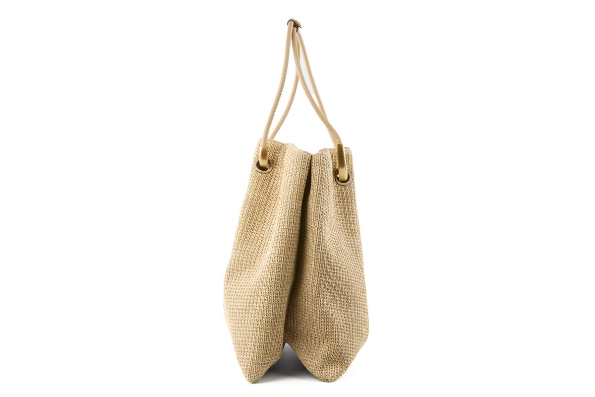 CULT GAIA BEIGE ASA XLARGE RAFFIA TOTE BAG