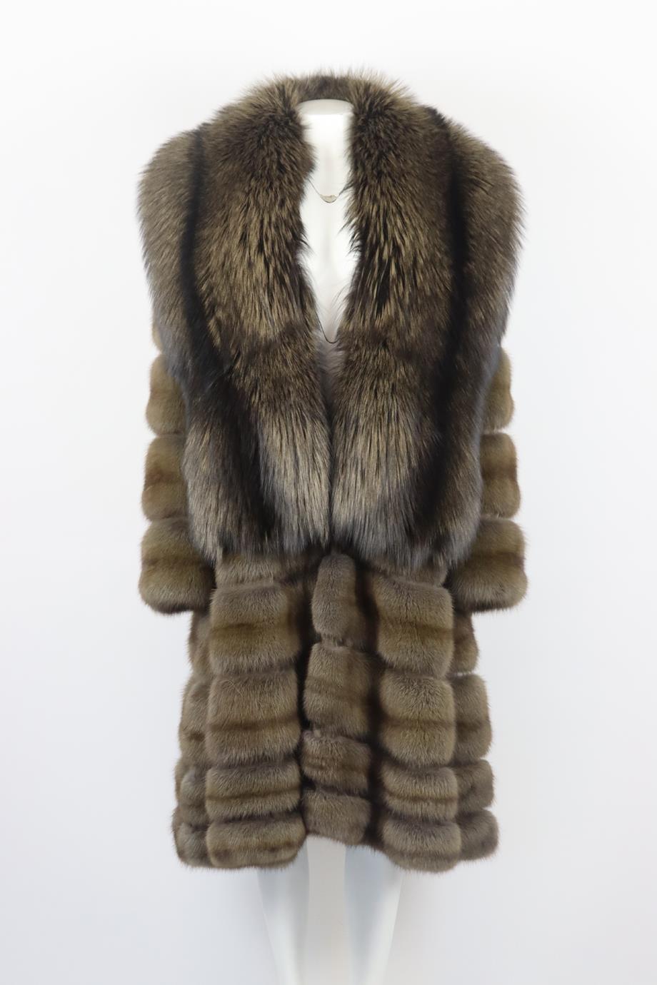 DENNIS BASSO SABLE FUR COAT XLARGE