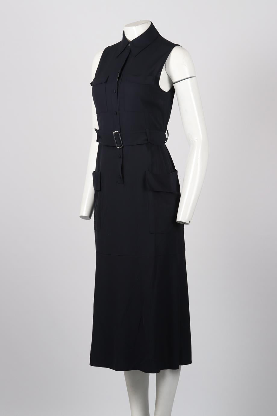 A.L.C. BELTED CREPE MIDI DRESS US 2 UK 6