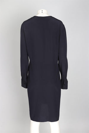 STELLA MCCARTNEY BLUE SILK MIDI DRESS IT 46 UK 14