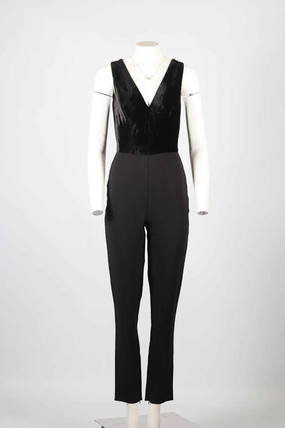 ELIE SAAB VELVET AND SILK BLEND JUMPSUIT FR 38 UK 10