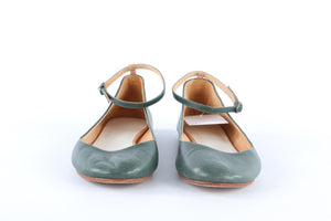 MAISON MARGIELA GREEN LEATHER BALLET FLATS EU 39 UK 6 US 9