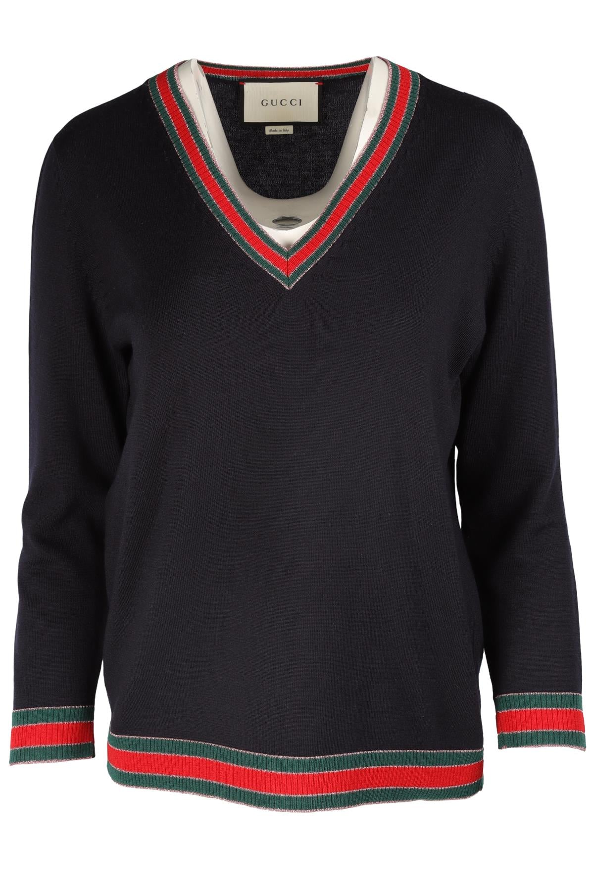 GUCCI NAVY WOOL SWEATER XLARGE