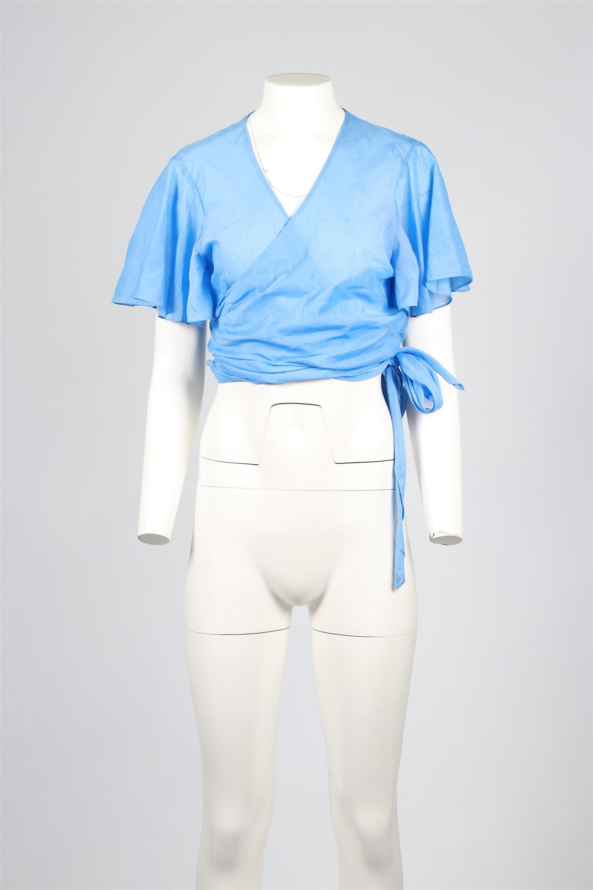 DIANE VON FURSTENBERG BLUE SILK BLEND TOP LARGE