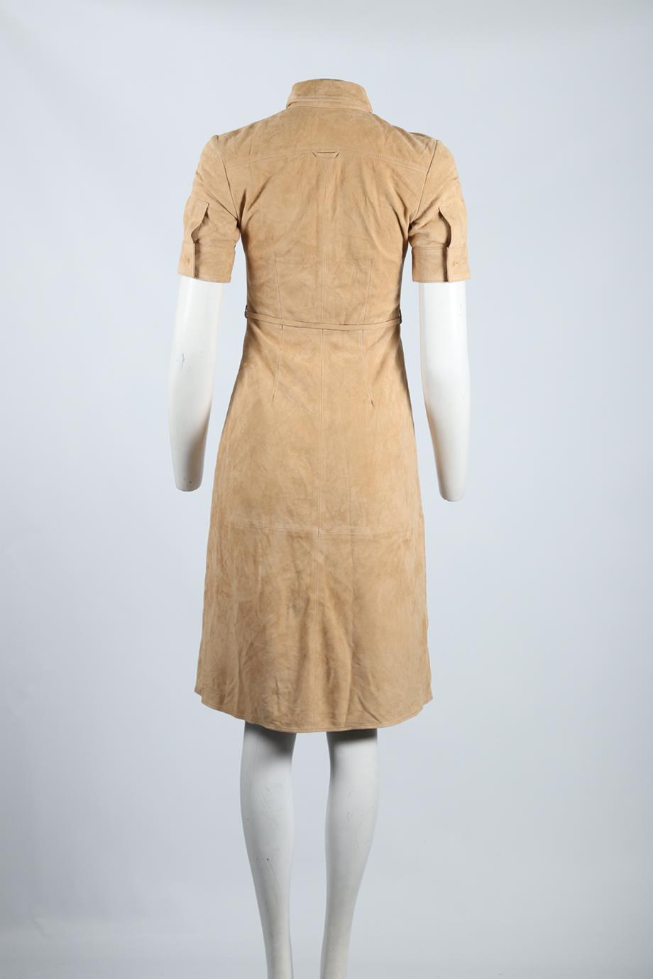 ALTUZARRA BELTED SUEDE MIDI DRESS FR 34 UK 6