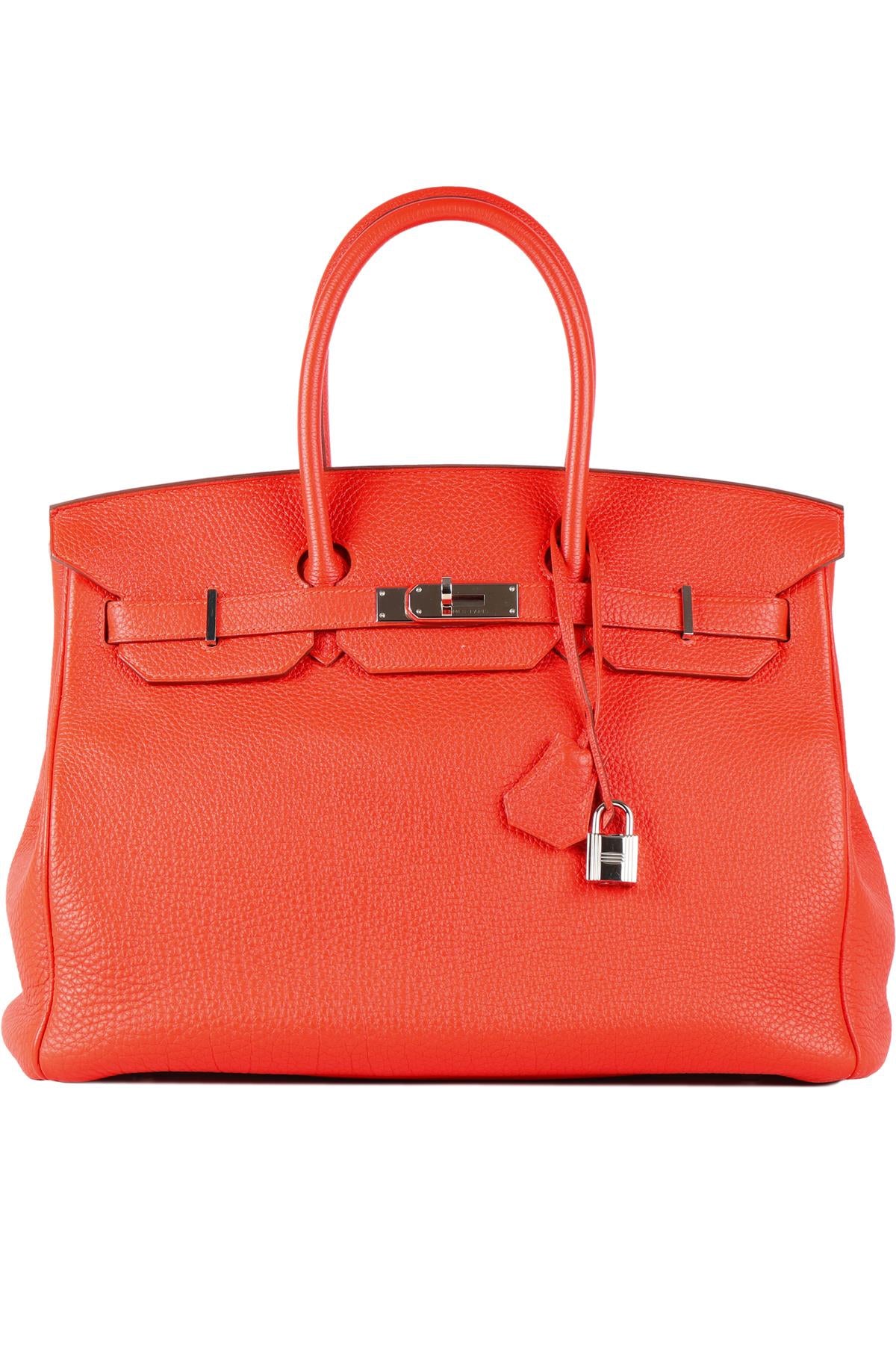 HERMÈS RED 2013 BIRKIN 35 CM TOGO LEATHER BAG IN CAPUCINE