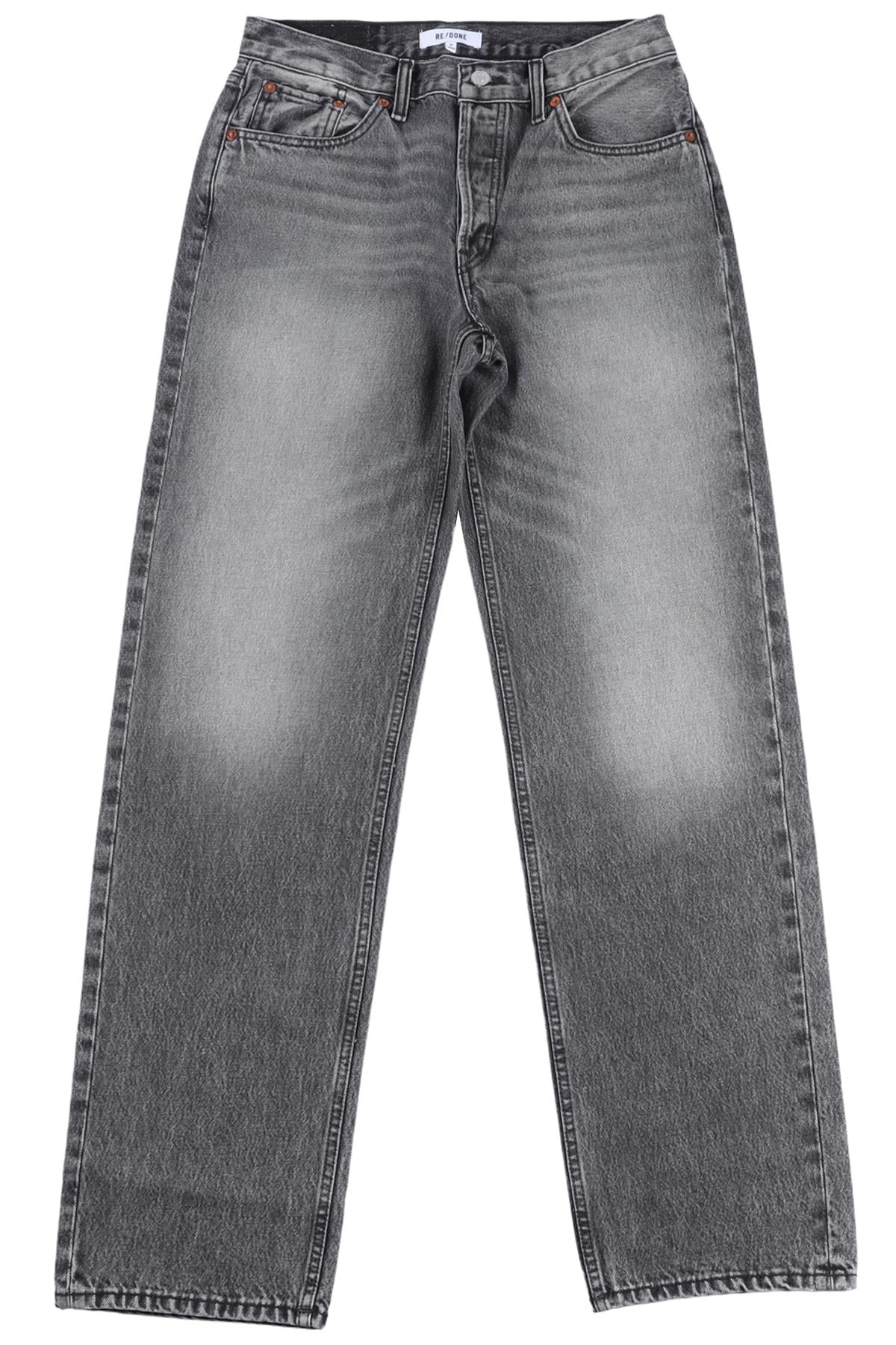 RE/DONE GREY HIGH RISE WIDE LEG JEANS W24 UK 6