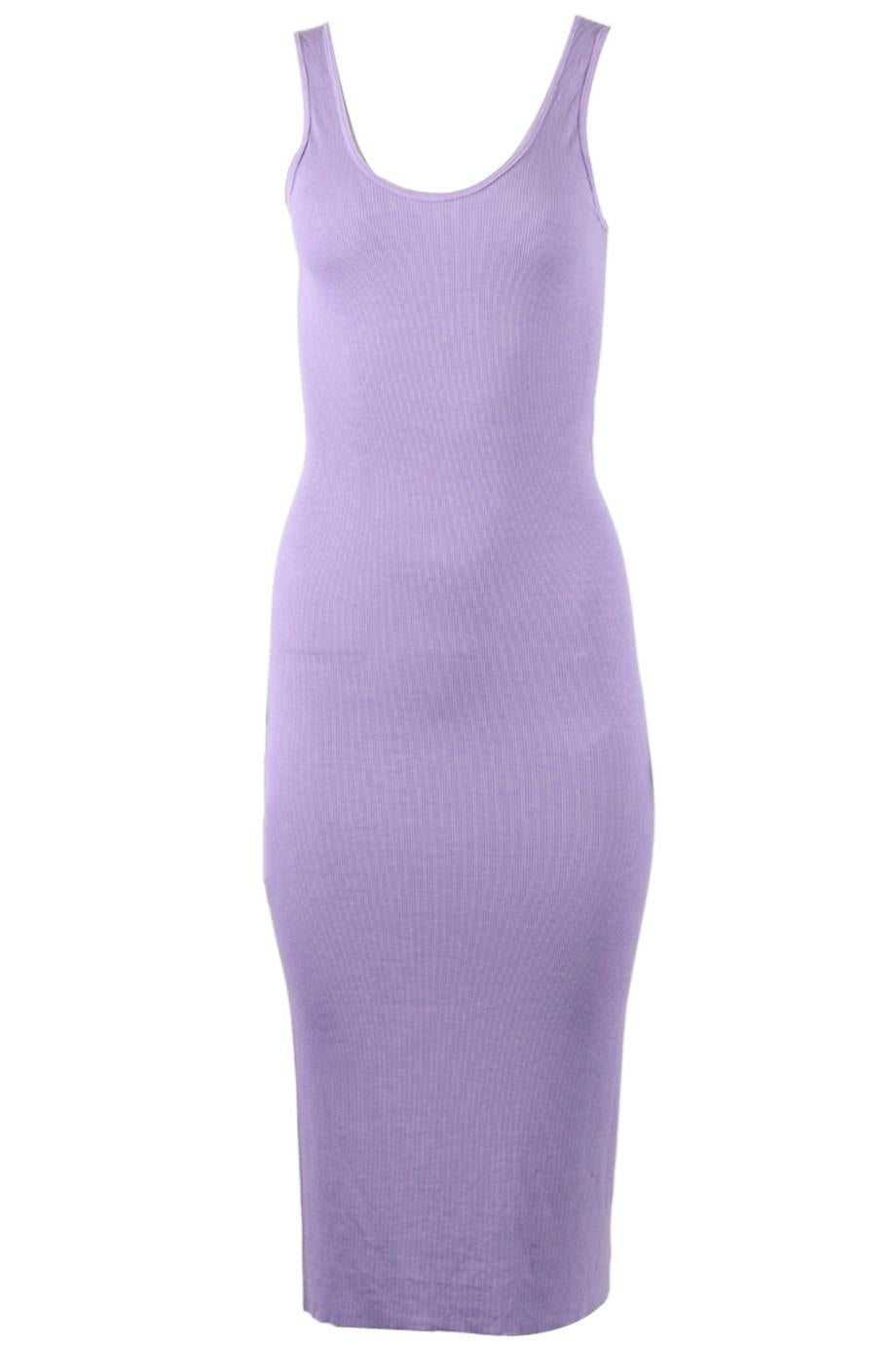 ENZA COSTA RIBBED MIDI DRESS MEDIUM