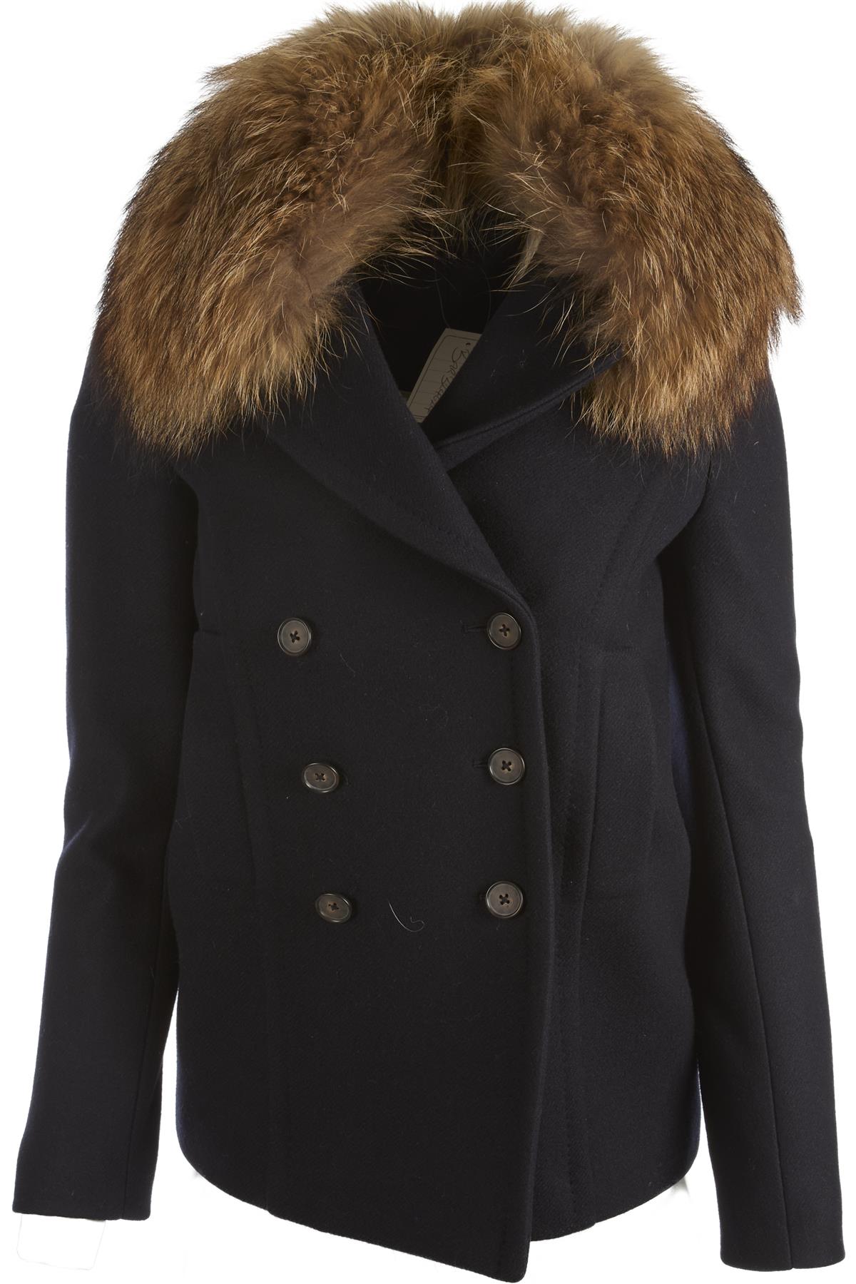 BARNEYS NEW YORK NAVY WOOL JACKET FR 36 UK 8