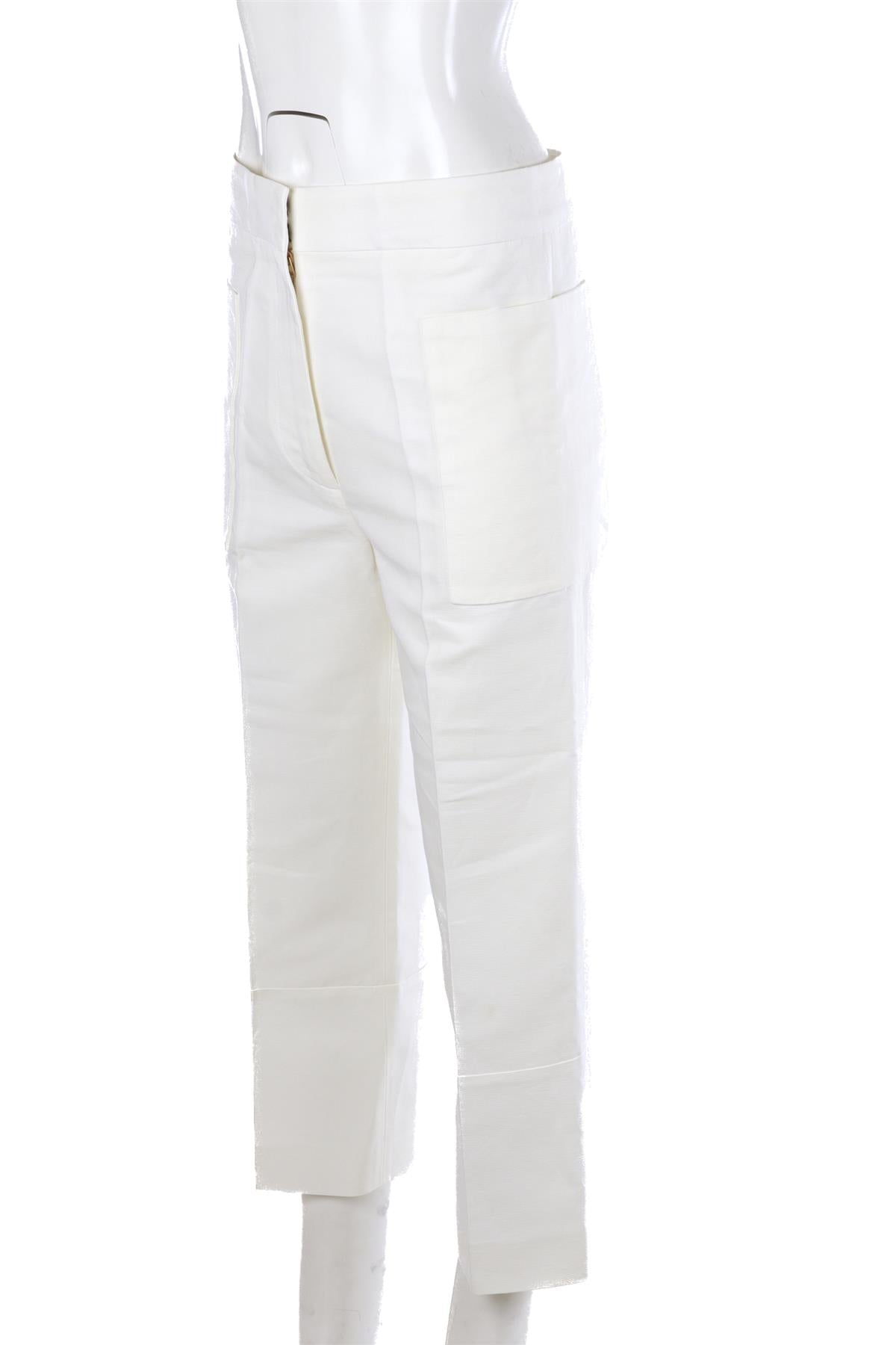 MARNI WHITE COTTON STRAIGHT LEG PANTS IT 38 UK 6