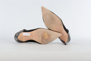 MANOLO BLAHNIK BLACK SUEDE PUMPS EU 37.5 UK 4.5 US 7.5