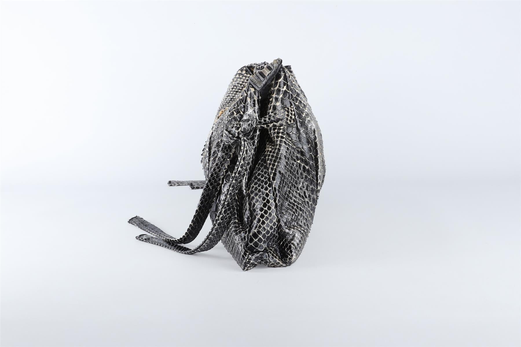 GUCCI BLACK HYSTERIA PYTHON CLUTCH