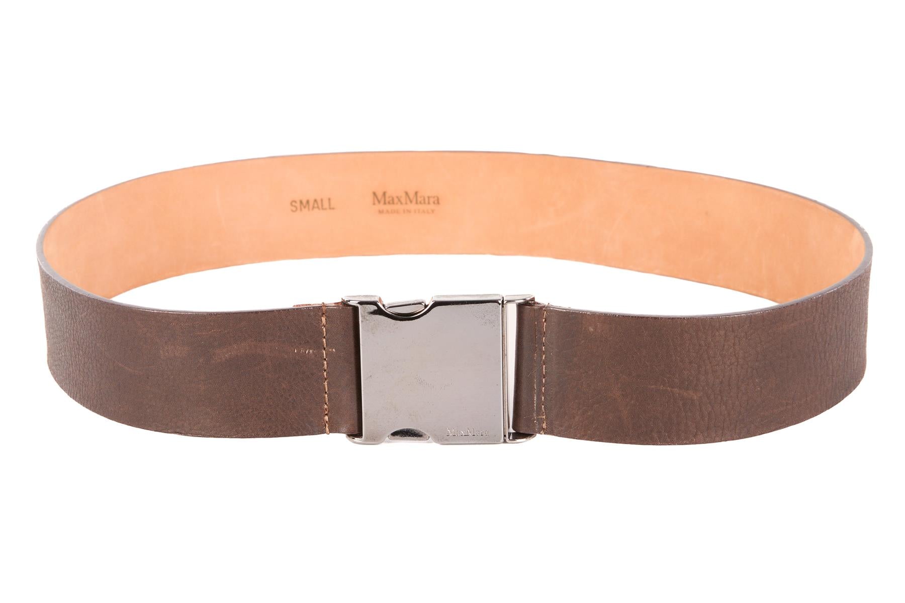 MAX MARA BROWN LEATHER WAIST BELT SMALL