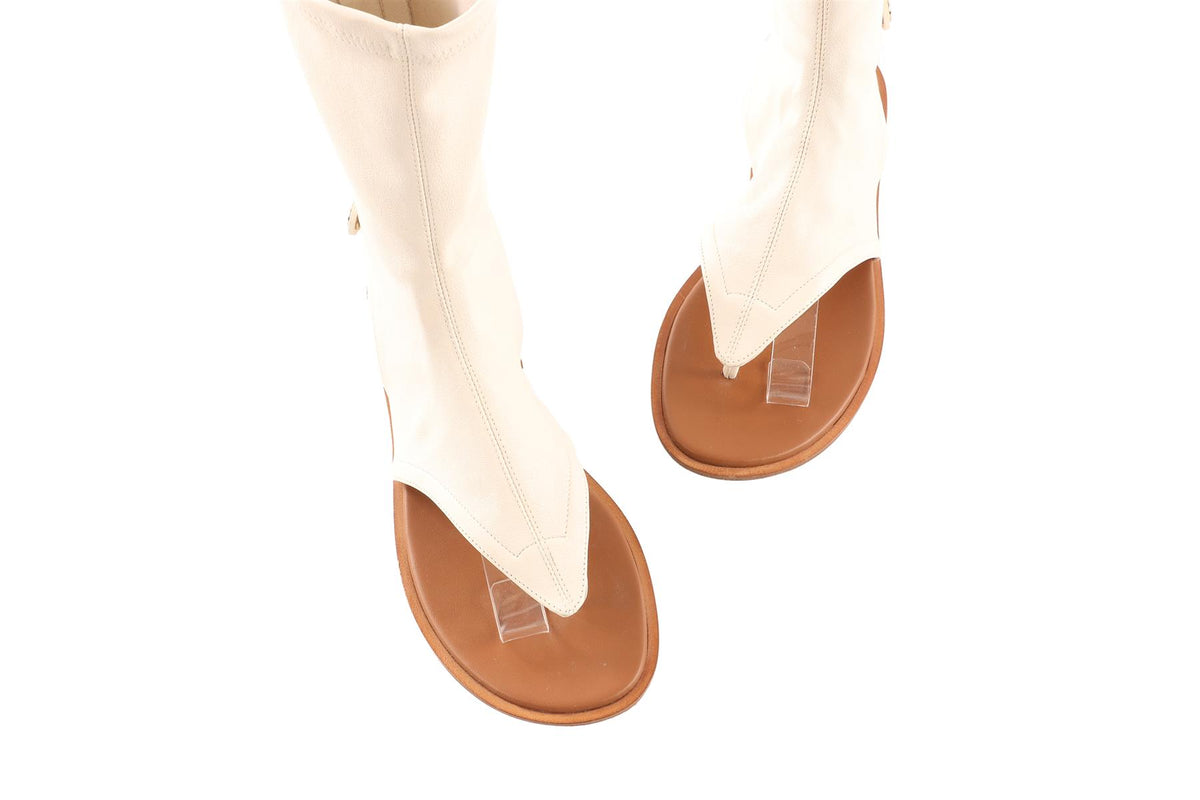 CHRISTIAN DIOR CREAM SPORIT LEATHER THONG SANDALS EU 36 UK 3 US 6