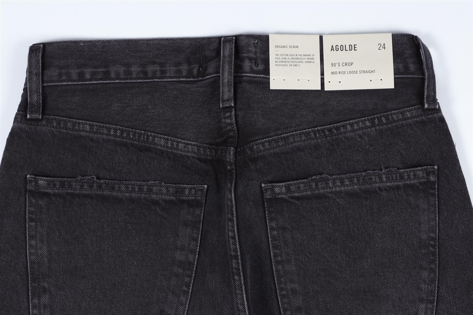 AGOLDE BLACK HIGH RISE STRAIGHT LEG JEANS W24 UK 6