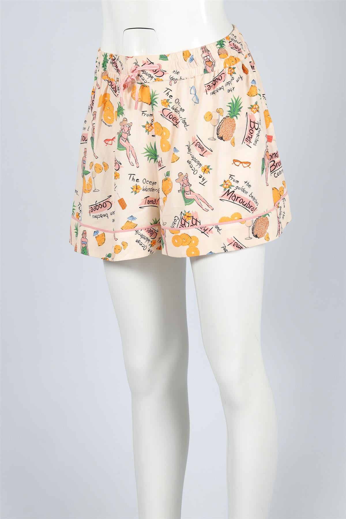 ZIMMERMANN CREAM CREPE SHORTS MEDIUM
