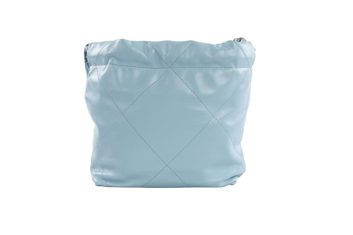 CHANEL BLUE 2023 22 MINI QUILTED LEATHER SHOULDER BAG