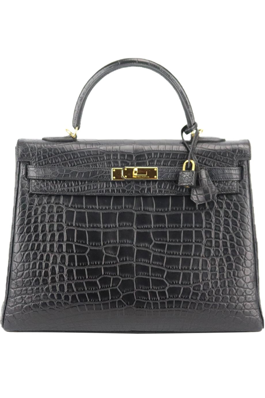 HERMÈS 2013 KELLY 35CM MATTE ALLIGATOR MISSISSIPPIENSIS LEATHER BAG