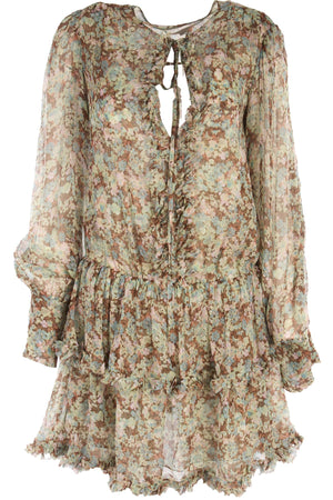 STELLA MCCARTNEY GREEN SILK MINI DRESS IT 36 UK 4