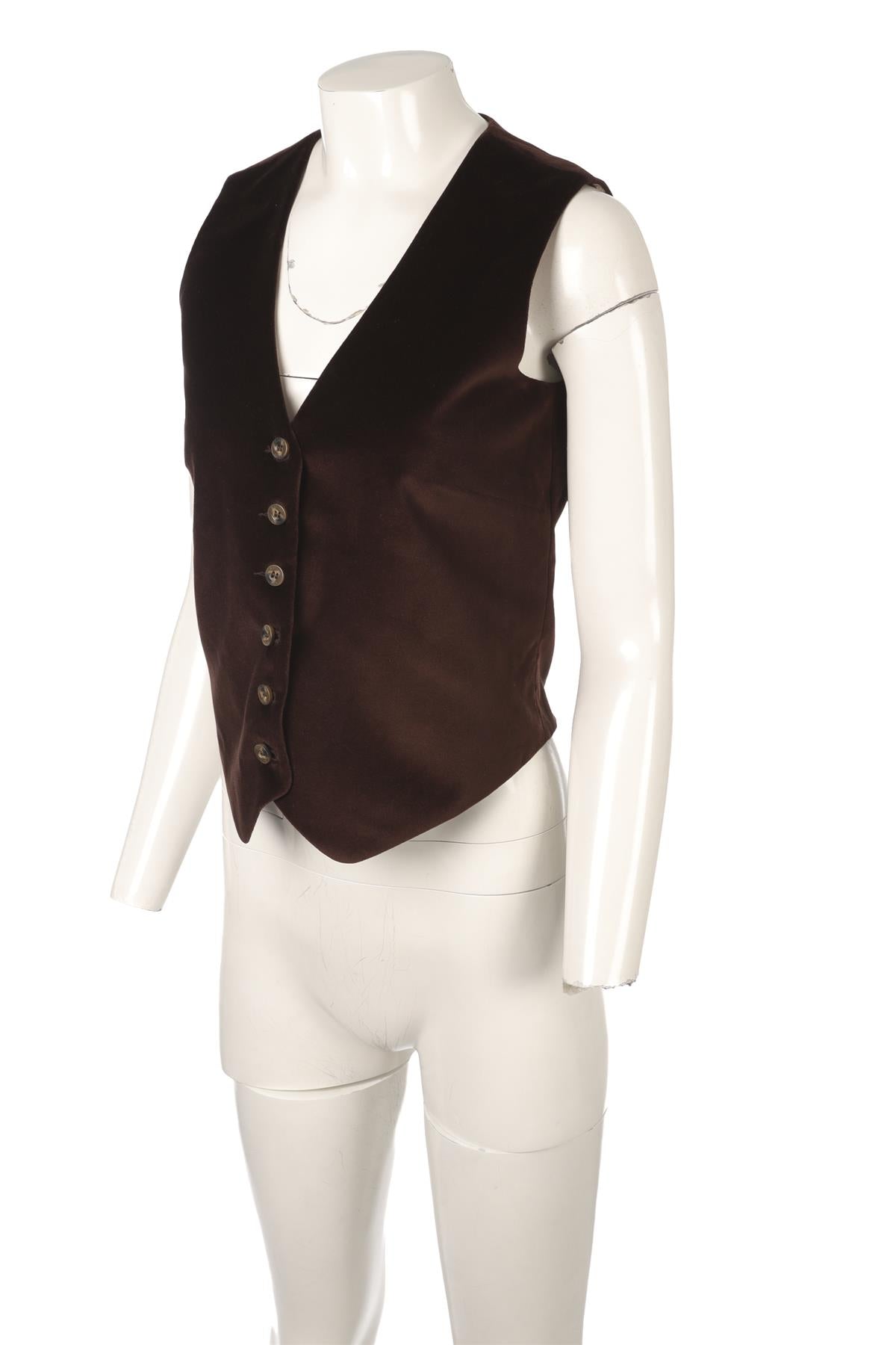 KIPPER BROWN VELVET WAISTCOAT UK 8