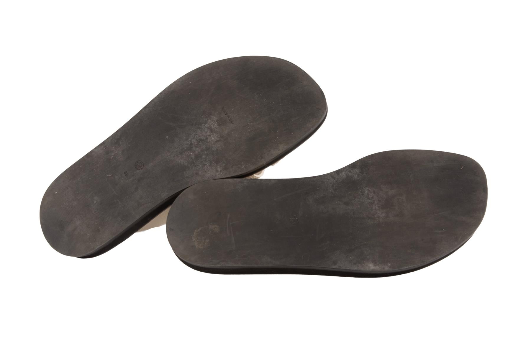 THE ROW IVORY FISHERMAN LEATHER SANDALS EU 38 UK 5 US 8