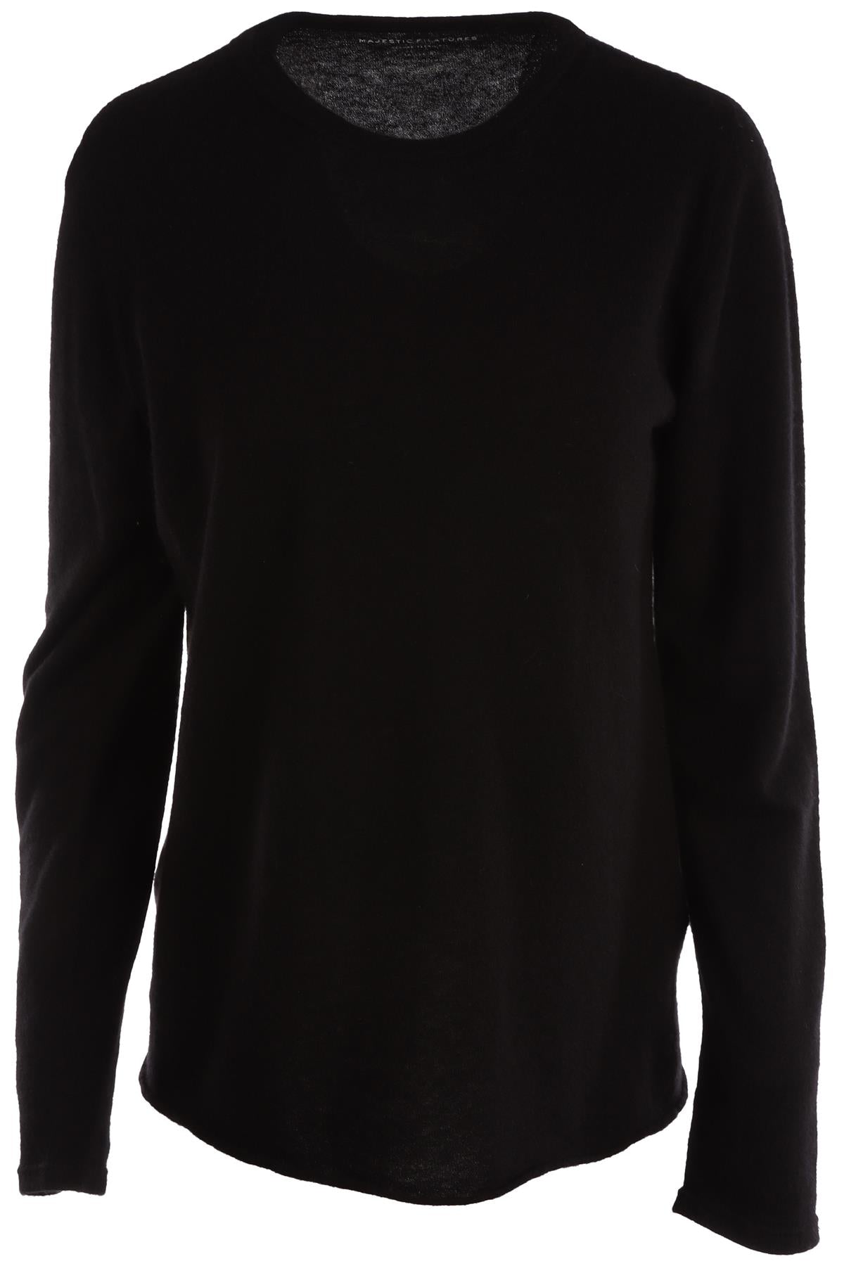MAJESTIC FILATURES BLACK CASHMERE SWEATER FR 42