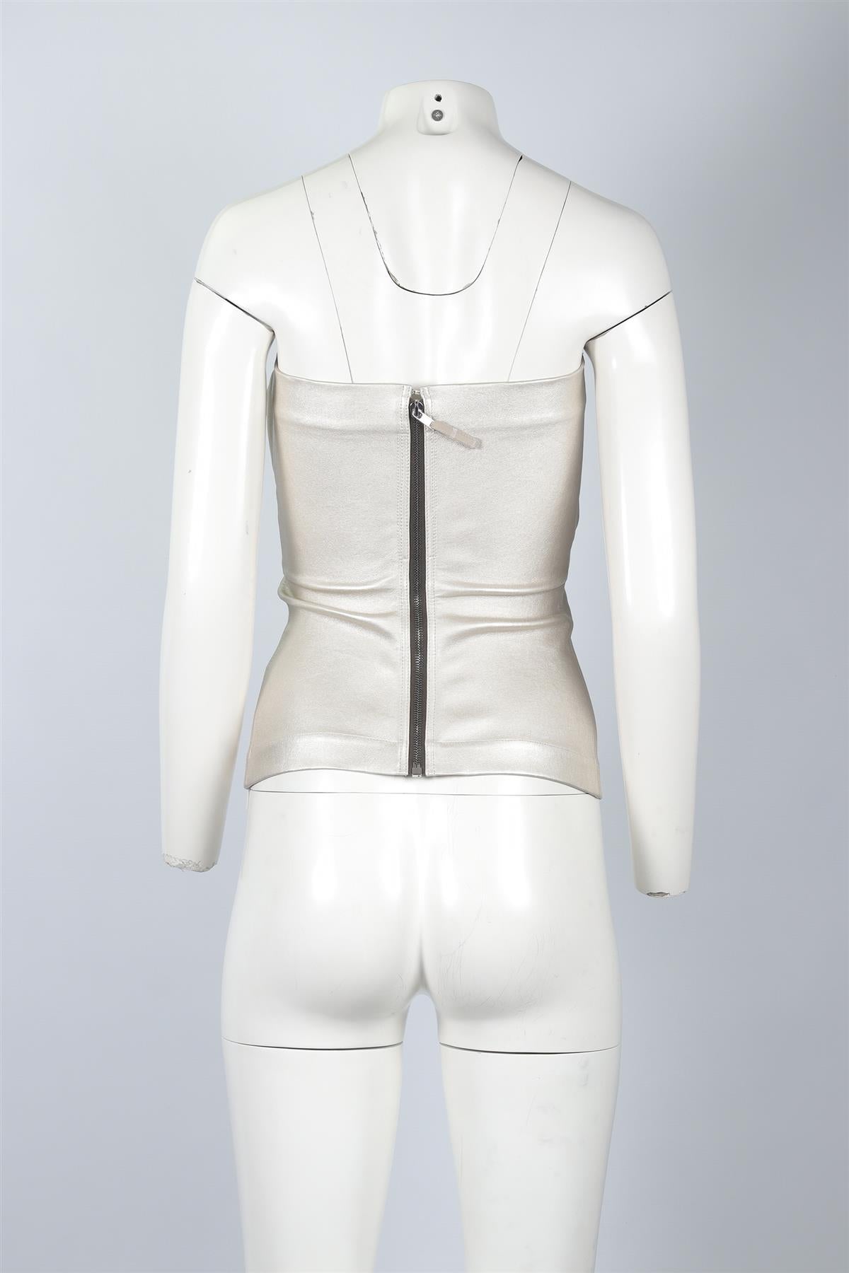 RICH OWENS SILVER LEATHER TOP IT 40 UK 8