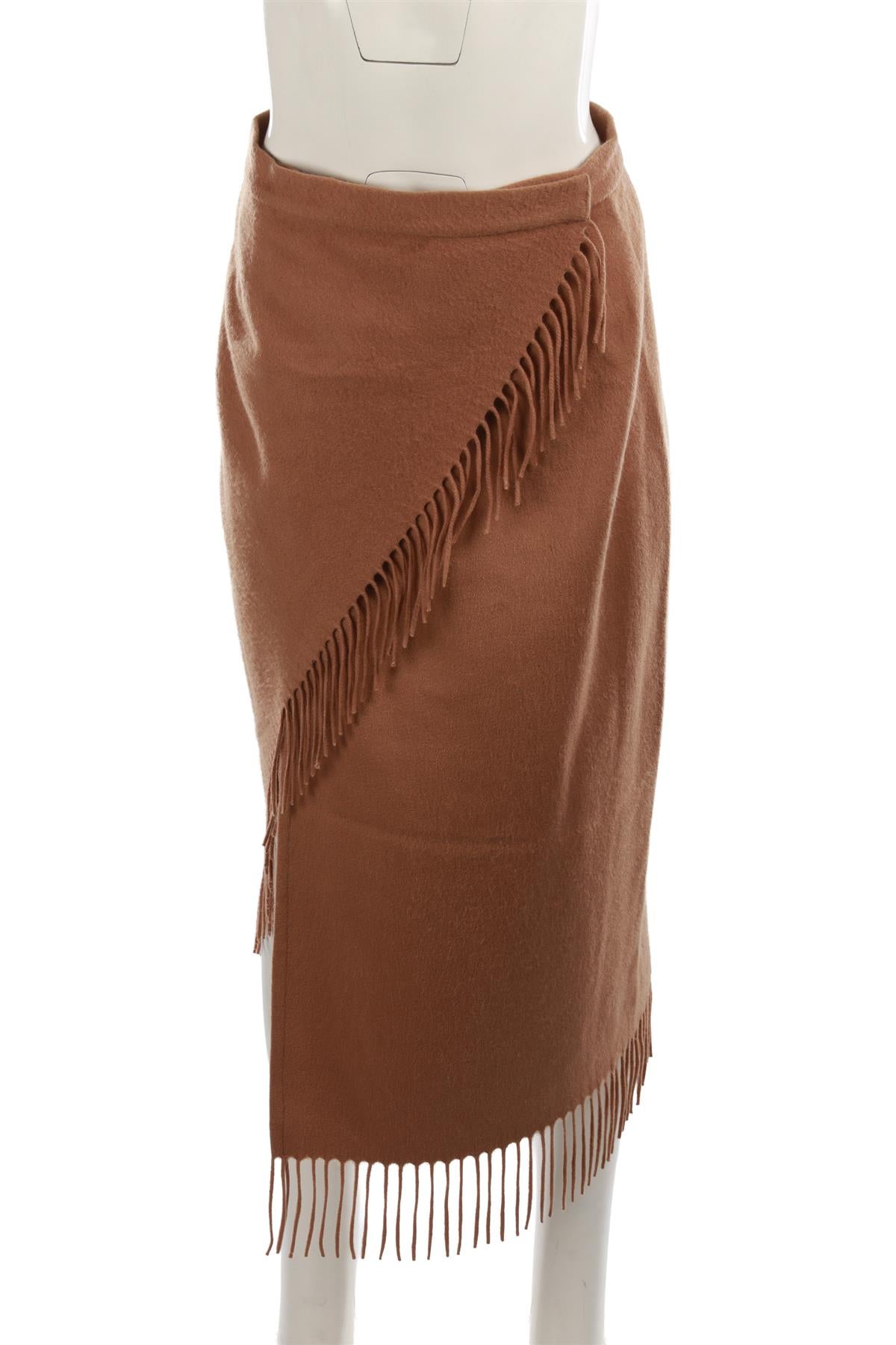 VALENTINO BROWN WOOL MIDI SKIRT UK 8