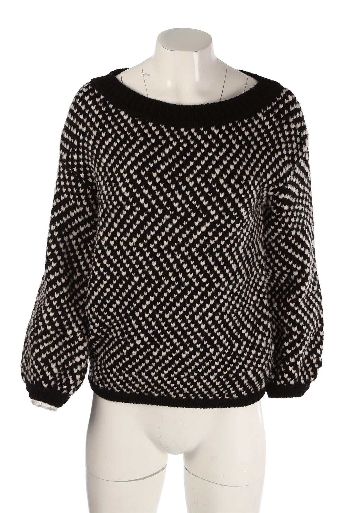 ERMANNO SCERVINO BLACK WOOL SWEATER IT 40 UK 8