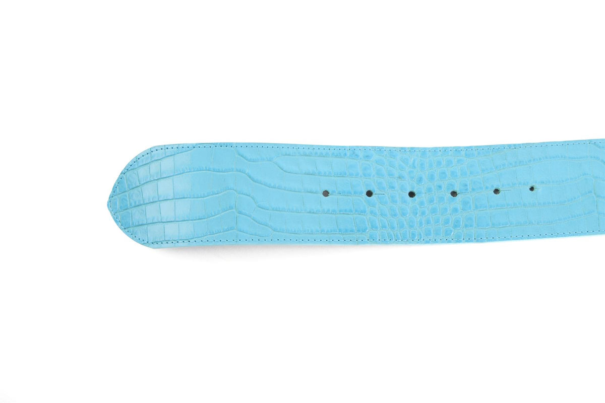ALESSANDRA RICH BLUE LEATHER BELT MEDIUM