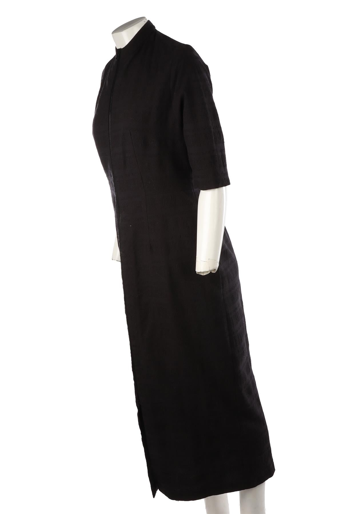 BLACK WOOL MAXI DRESS