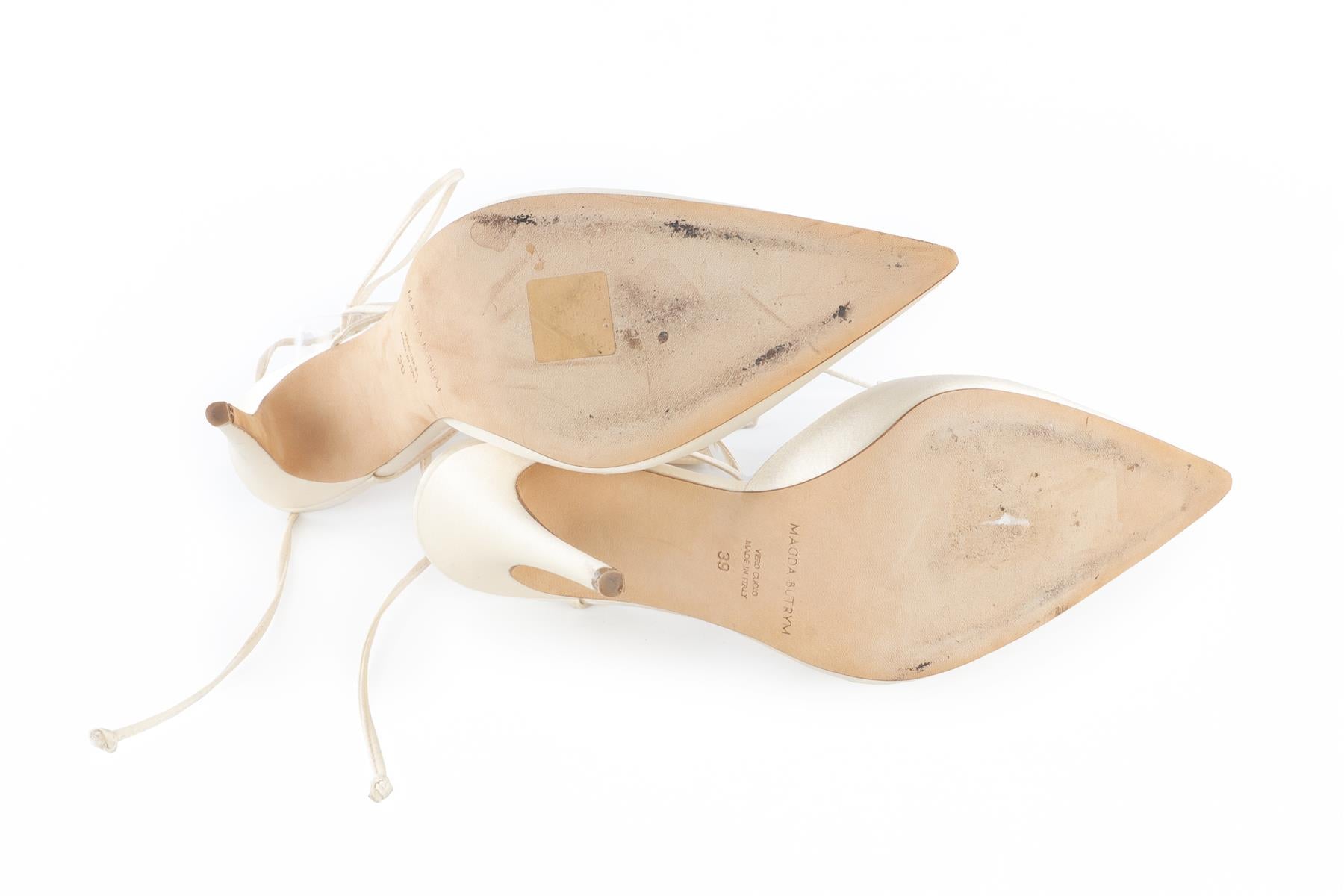 MAGDA BUTRYM CREAM SATIN PUMPS EU 39 UK 6 US 9