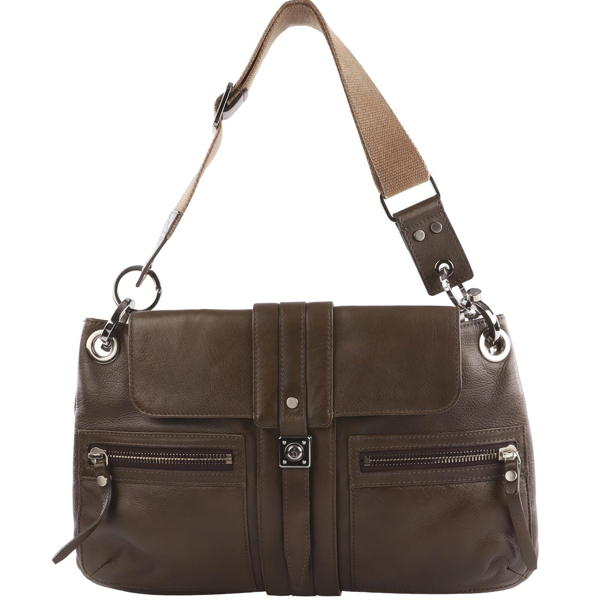 LANVIN GREEN LEATHER SHOULDER BAG