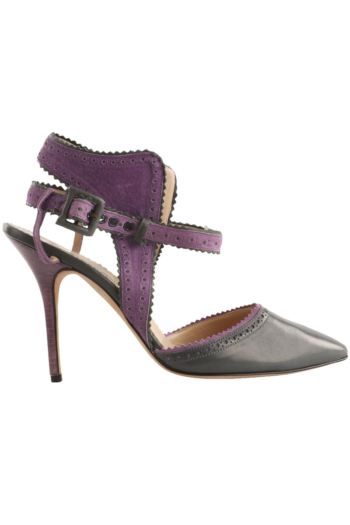 MANOLO BLAHNIK GREY LEATHER PUMPS EU 40 UK 7 US 10